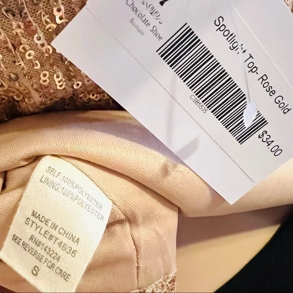 ILLA ILLA Sparkle Rose Gold Strap Top NWT, Small - Picture 4 of 12